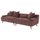 Elizabeth - Corduroy Upholstered Extra Long Sofa - Wine Red