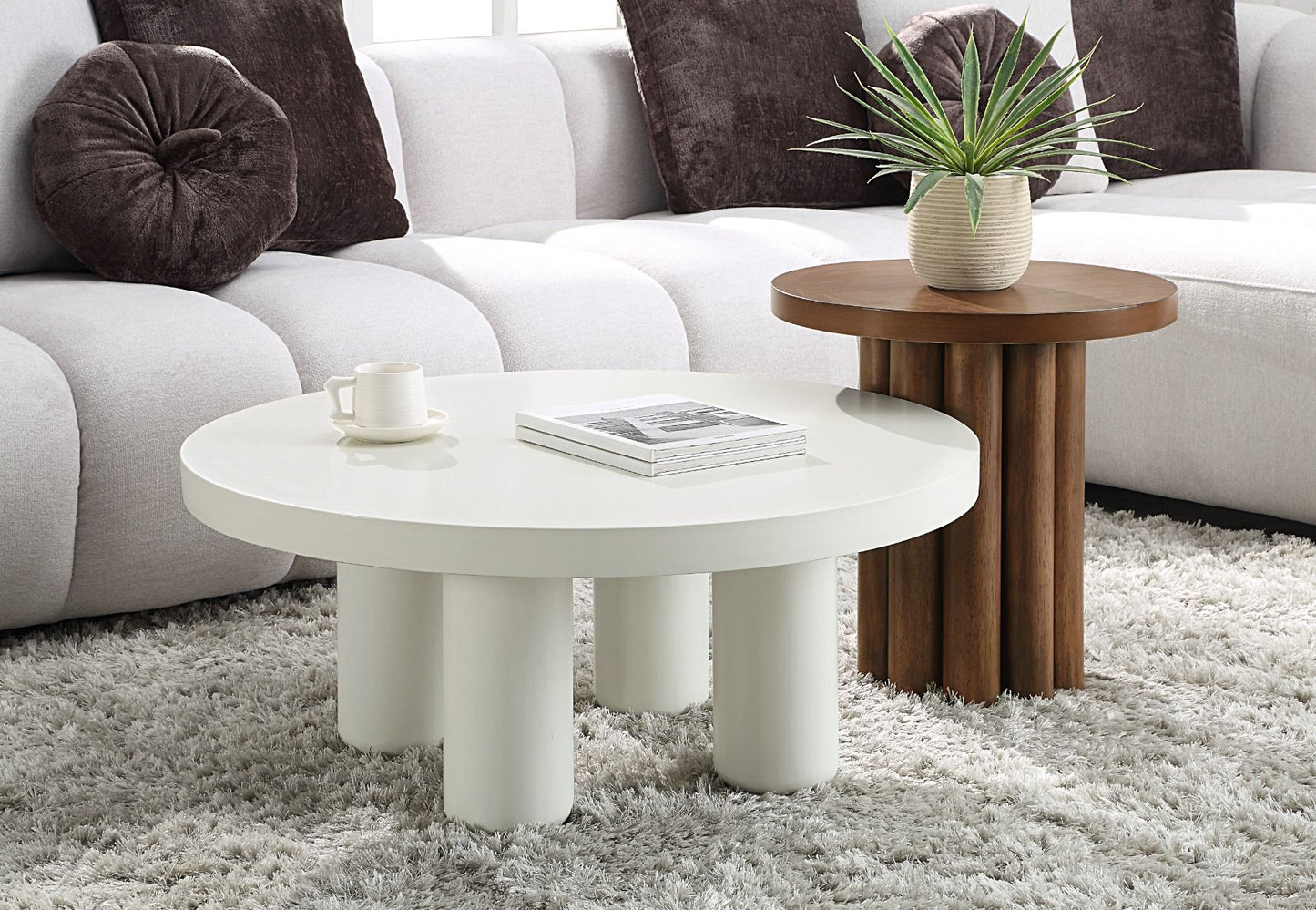 Sanat - End Table - Brown Finish