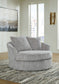 Pembrey - Pewter - Oversized Swivel Accent Chair