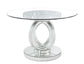 Ornat - Dining Table - Clear Glass, Mirrored & Faux Diamonds - 30"