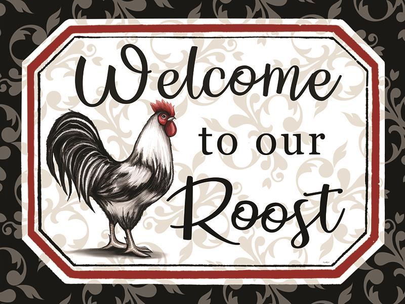 Welcome To Our Roost By Elizabeth Tyndall (Framed) - White