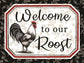 Welcome To Our Roost By Elizabeth Tyndall (Framed) - White