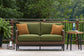 Horizon Hall - Brown / Green - Loveseat With Cushion