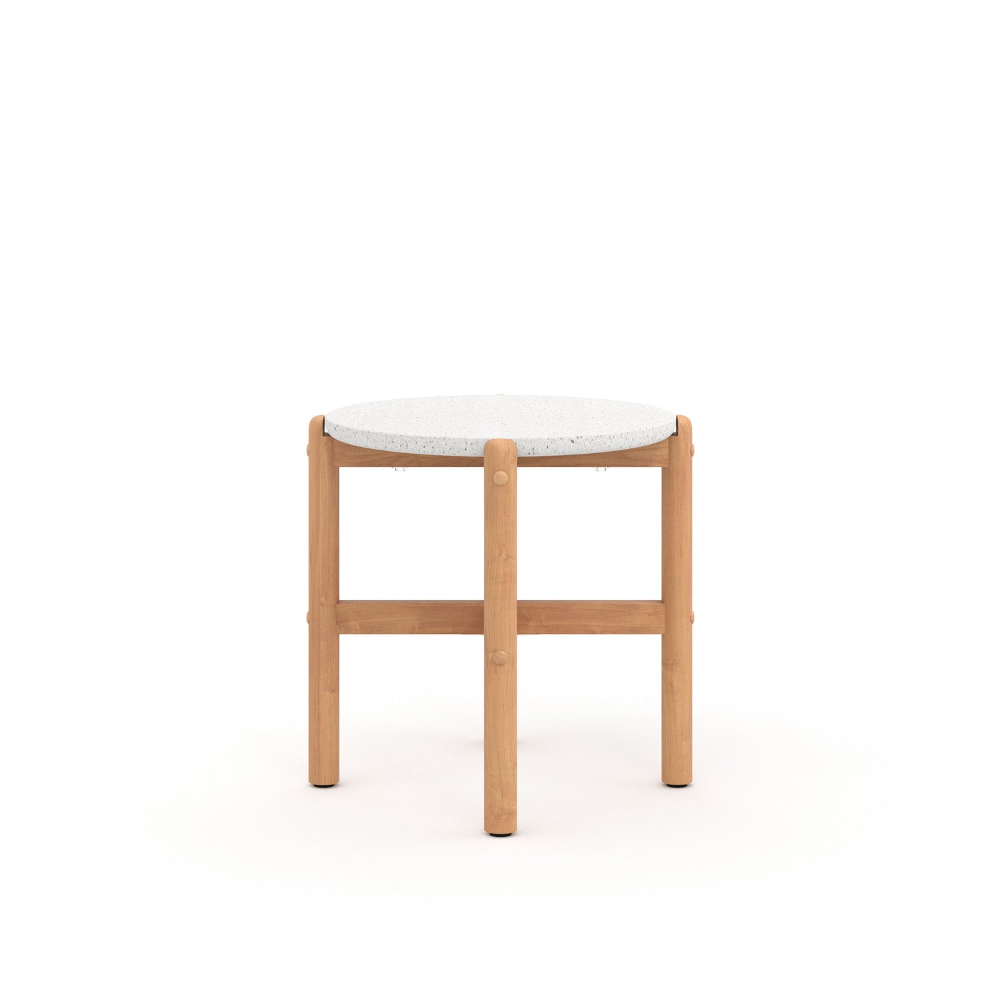 Solstice - End Table With Terazzo Top - White