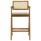 Kane - Woven Rattan Wood Bar Chair (Set of 2) - Light Walnut