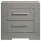 Ives - 2-Drawer Nightstand Bedside Table - Gray High Gloss