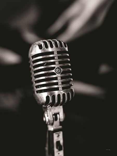 Vintage Microphone By Jennifer Rigsby - Black