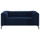 Chalet - Upholstered Tuxedo Arm Tufted Loveseat - Blue