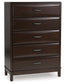 Vanmore - Dark Brown - Five Drawer Chest