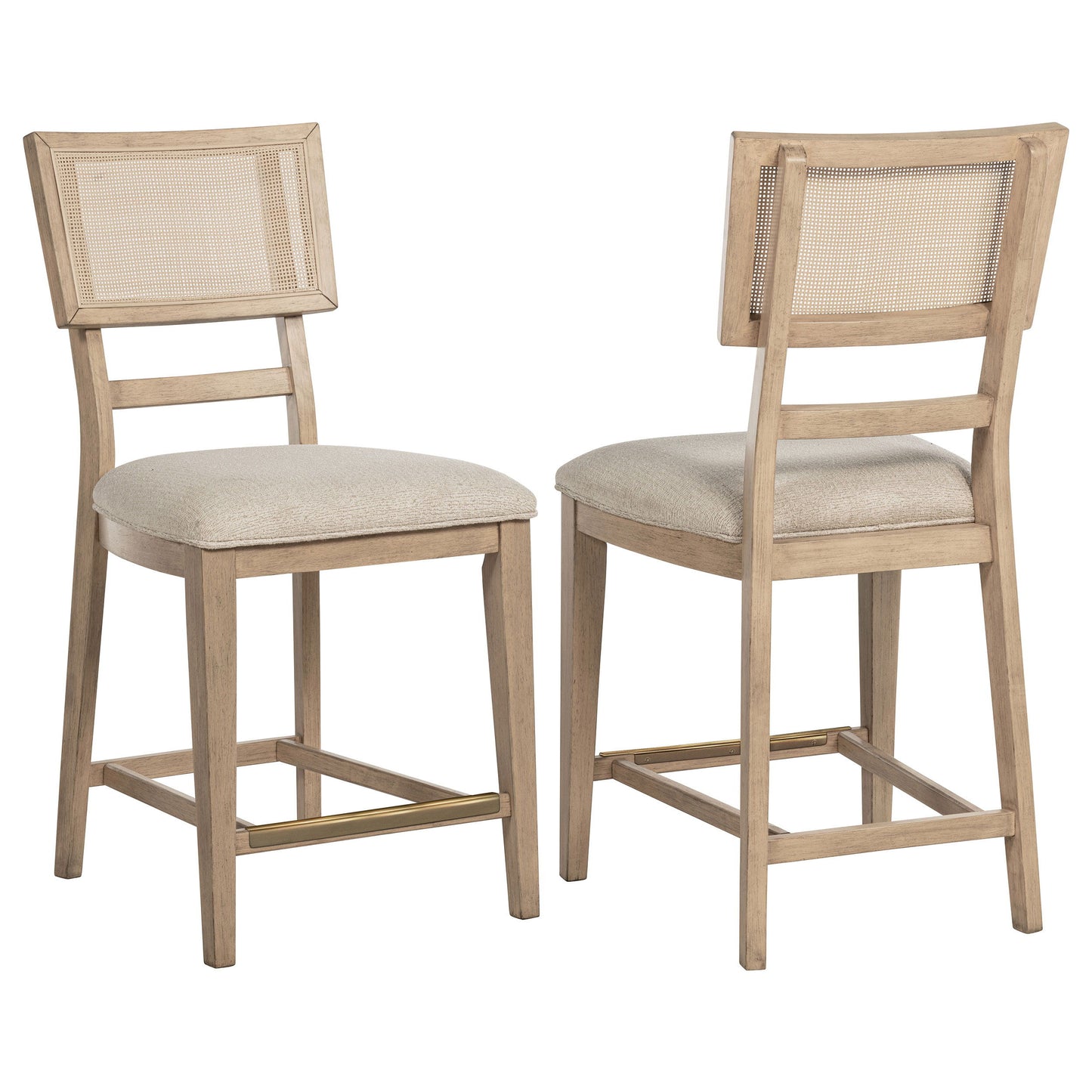 Kailani - Radio Weave Cane Counter Dining Side Chair (Set of 2) - Beige Oak