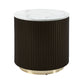 Clayten - End Table - White Natural Marble Top & Espreeso Finish