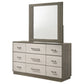 Fenwick - 9-Drawer Dresser With Mirror - Gray Oak