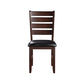 Urbana - Side Chair (Set of 2) - Black Synthetic Leather & Cherry Finish