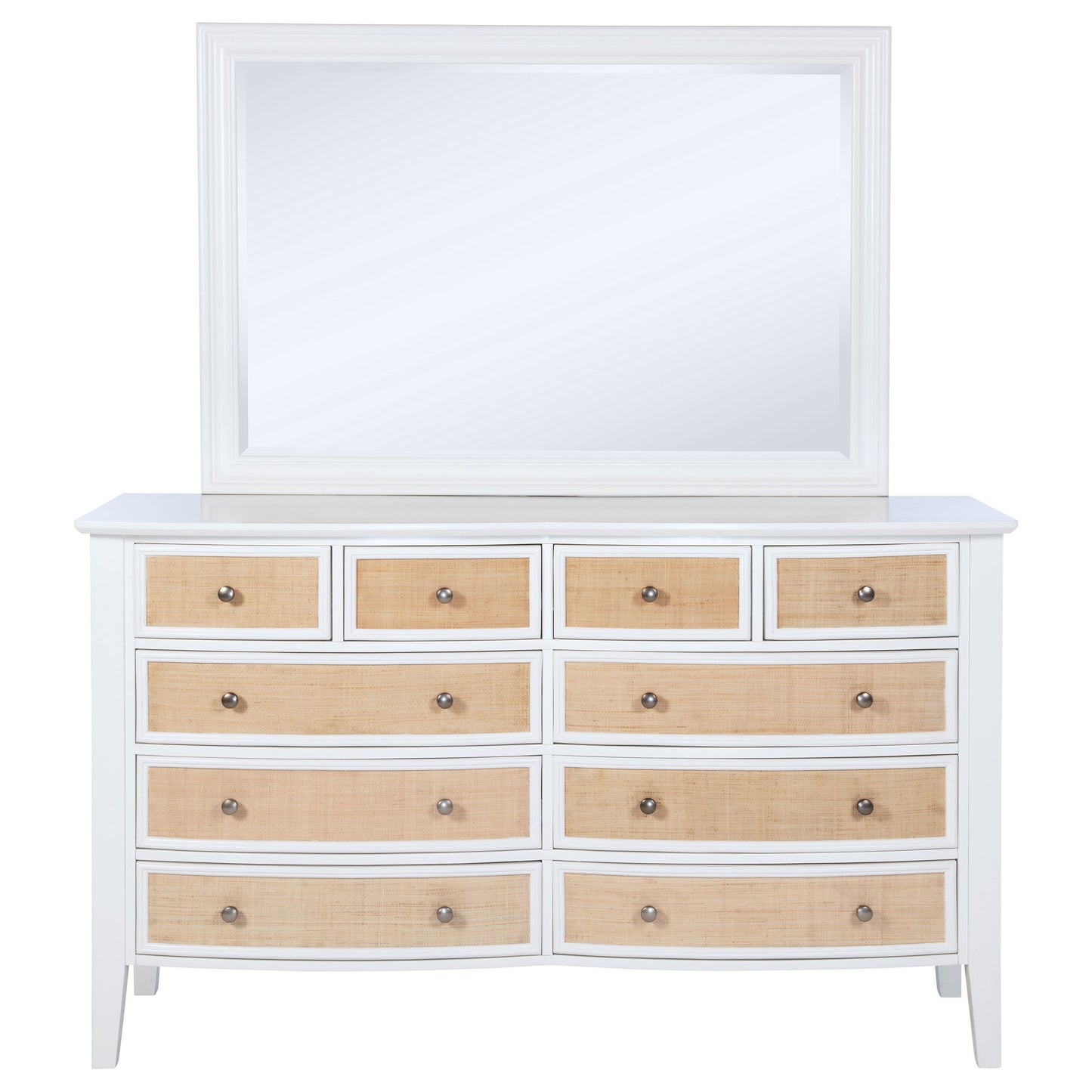 Bexhill - 10-Drawer Dresser And Mirror - White