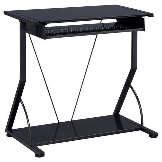 Alastair - Computer Desk With Keyboard Tray - Black