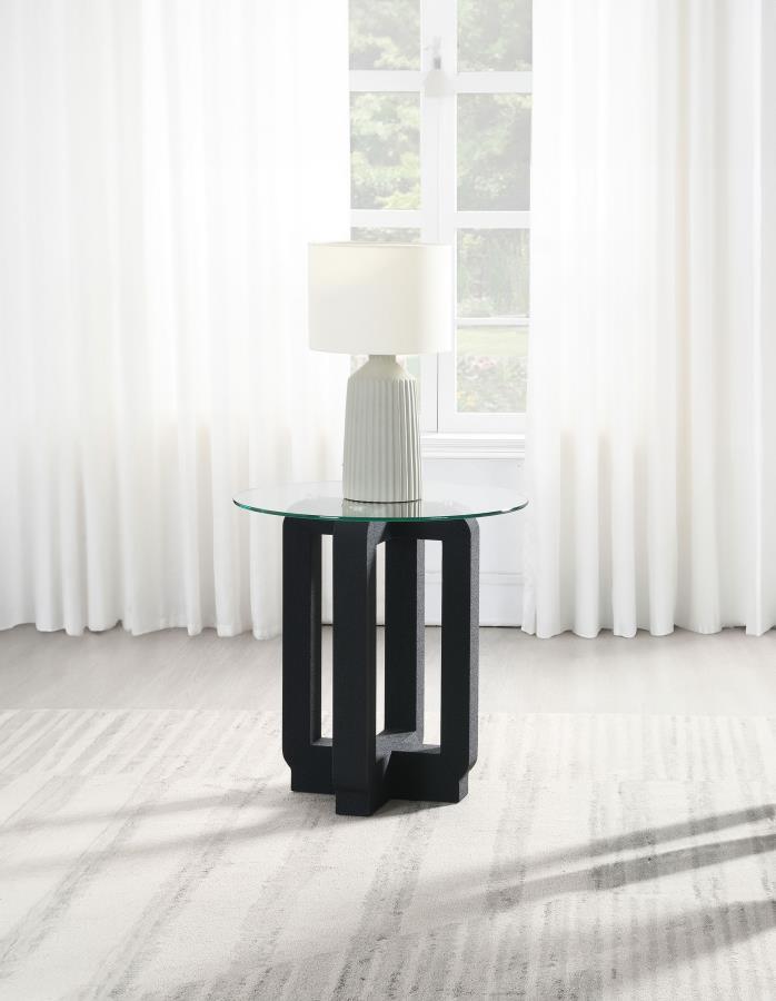 Acklin - Round Clear Glass Top Table