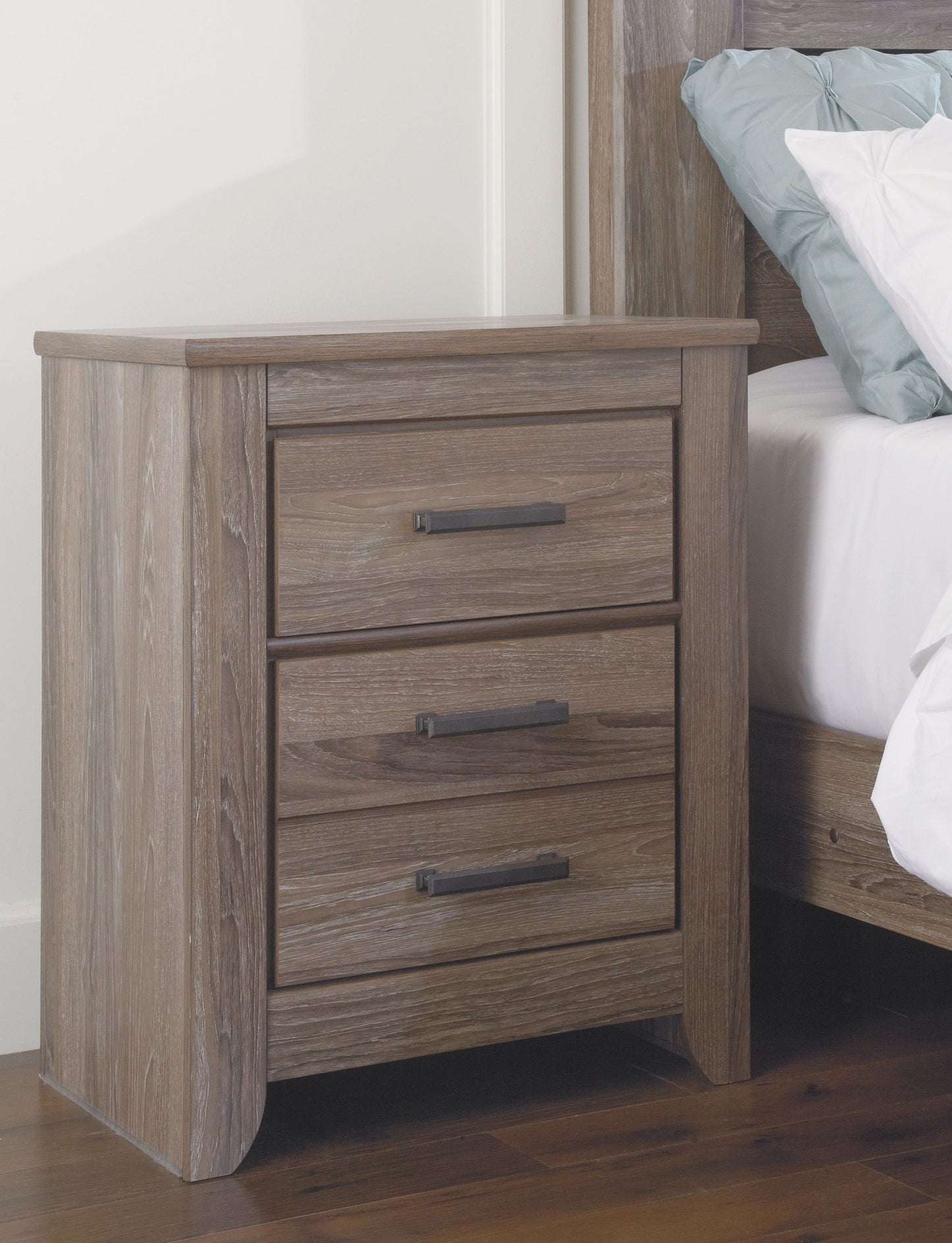 Zelen - Warm Gray - Two Drawer Night Stand