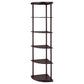 Bonwick - 5-Shelf Corner Bookshelf - Cappuccino