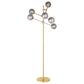 Exline - Molecular Smoked Orb Metal Floor Lamp - Gold