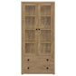 Hawthorne - 4-Shelf Glass Door Tall Cabinet With Drawers