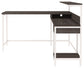 Dorrinson - White / Black / Gray - L-desk With Storage