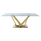 Barnard - Dining Table - Clear Glass & Mirrored Gold Finish