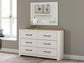 Linnocreek - White / Warm Brown - Dresser And Mirror