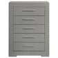 Ives - 5-Drawer Bedroom Chest Of Drawers - Gray High Gloss