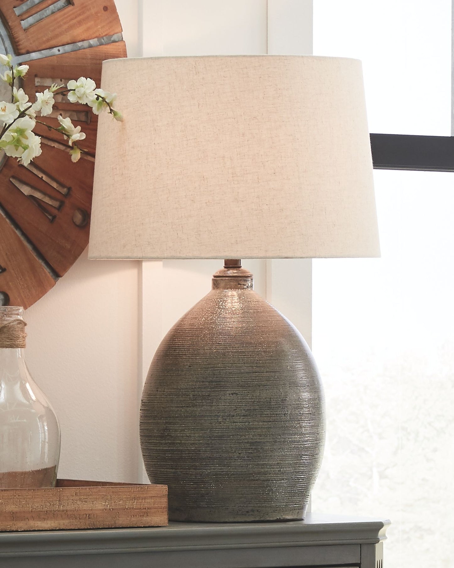 Joyelle - Gray - Terracotta Table Lamp