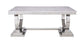 Zander - Dining Table - White Printed Faux Marble & Mirrored Silver Finish