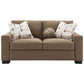 Darya - Loveseat With 3 Pillows - Brown Suede Fabric