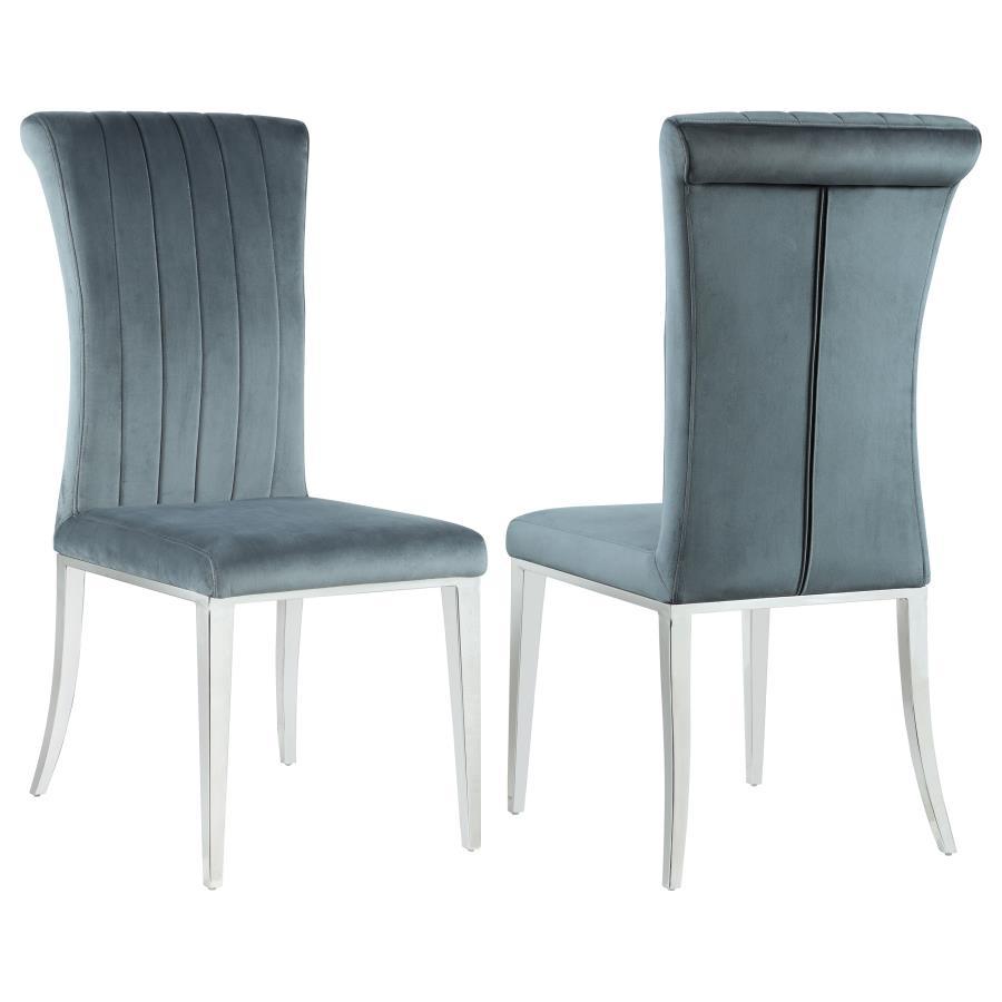 Beaufort - Upholstered Curved Back Side Chairs (Set of 2) - Dark Gray