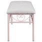 Massi - Fabric Upholstered Bench - White And Powder Pink