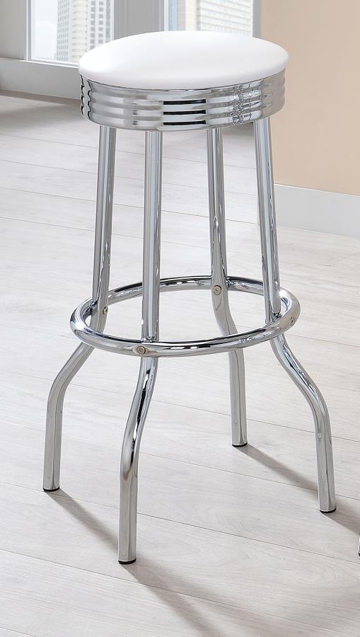 Retro - Upholstered Metal Swivel Bar Stool (Set of 2)