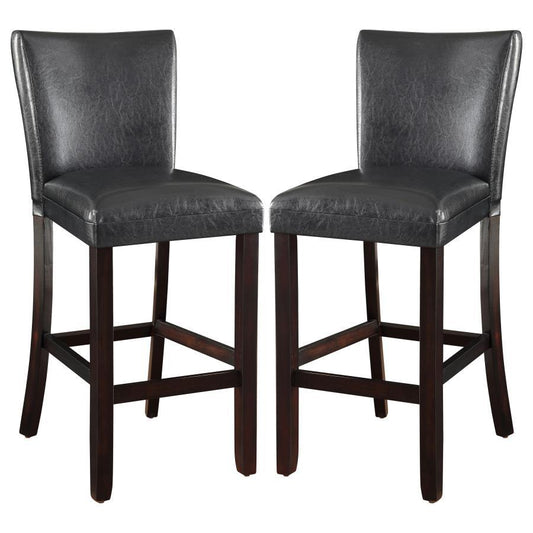 Alberton - Leatherette Upholstered Bar Chair (Set of 2) - Black