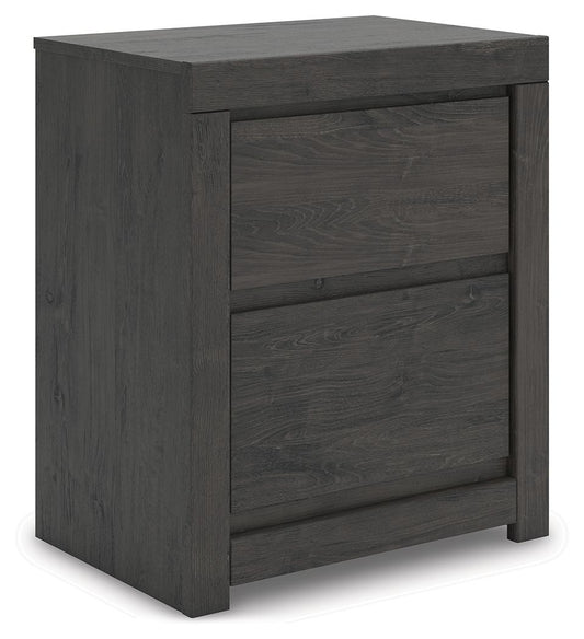 Fraluna - Charcoal - Two Drawer Night Stand