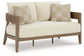 Serene Bay - Dark Brown / White - Loveseat With Cushion