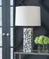 Macaria - White / Black - Marble Table Lamp