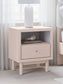 Wistenpine - Blush - One Drawer Night Stand