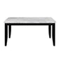 Hussein - Dining Table With Marble Top - Marble & Black Finish