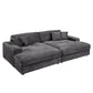 Hilde - Double Chaise With 2 Pillows - Dark Gray