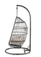 Oldi - Patio Swing Chair - Beige Fabric & Black Wicker