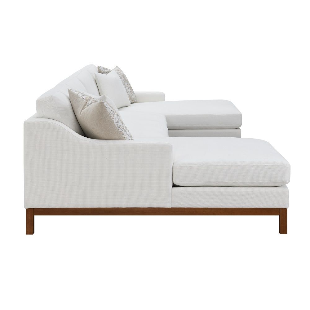 Valiant - Sectional Sofa - Ivory Chenille