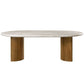 Darcy - Dining Table - Natural Marble Top & Dark Walnut Finish