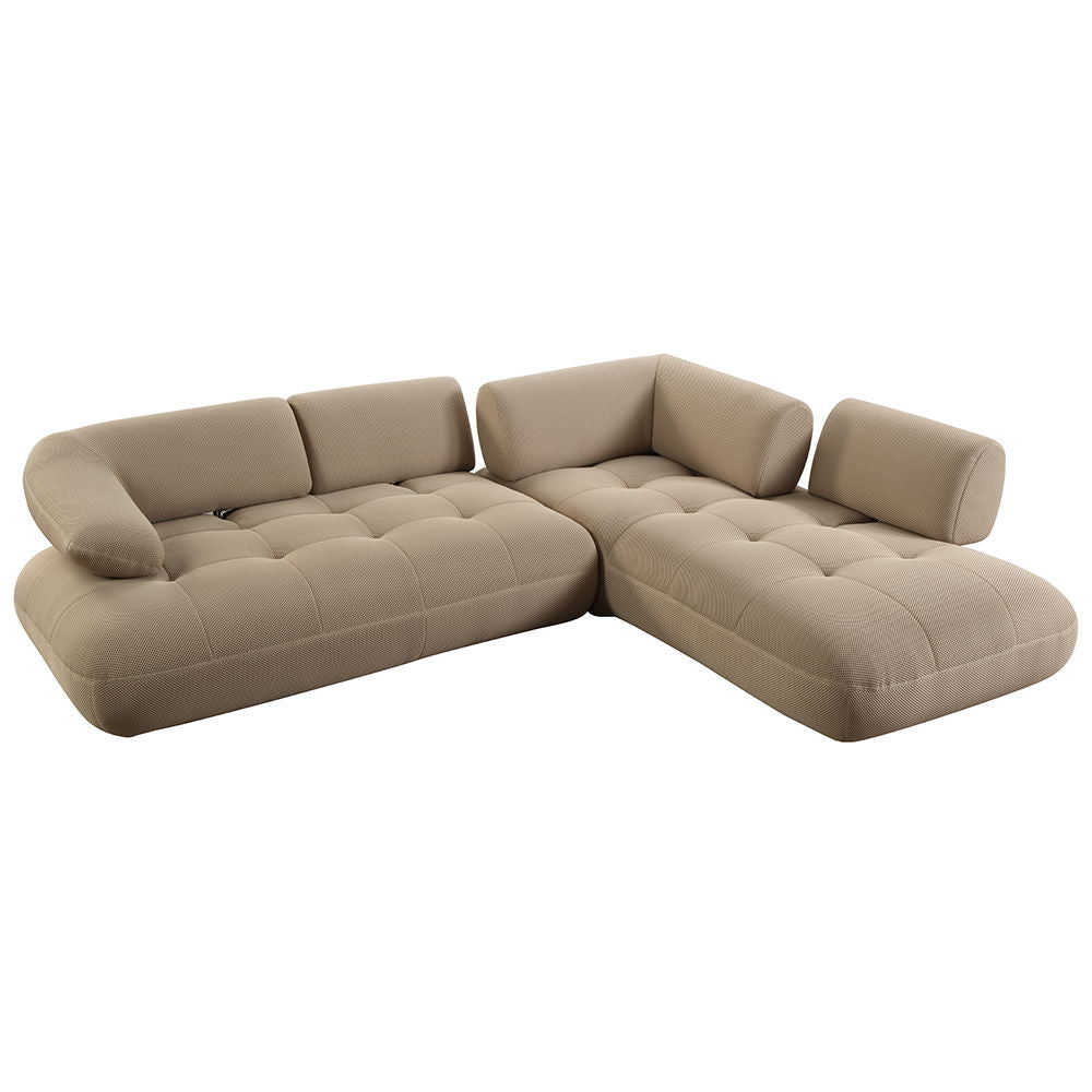 Carrick - Sectional Sofa With 6 Pillows - Beige