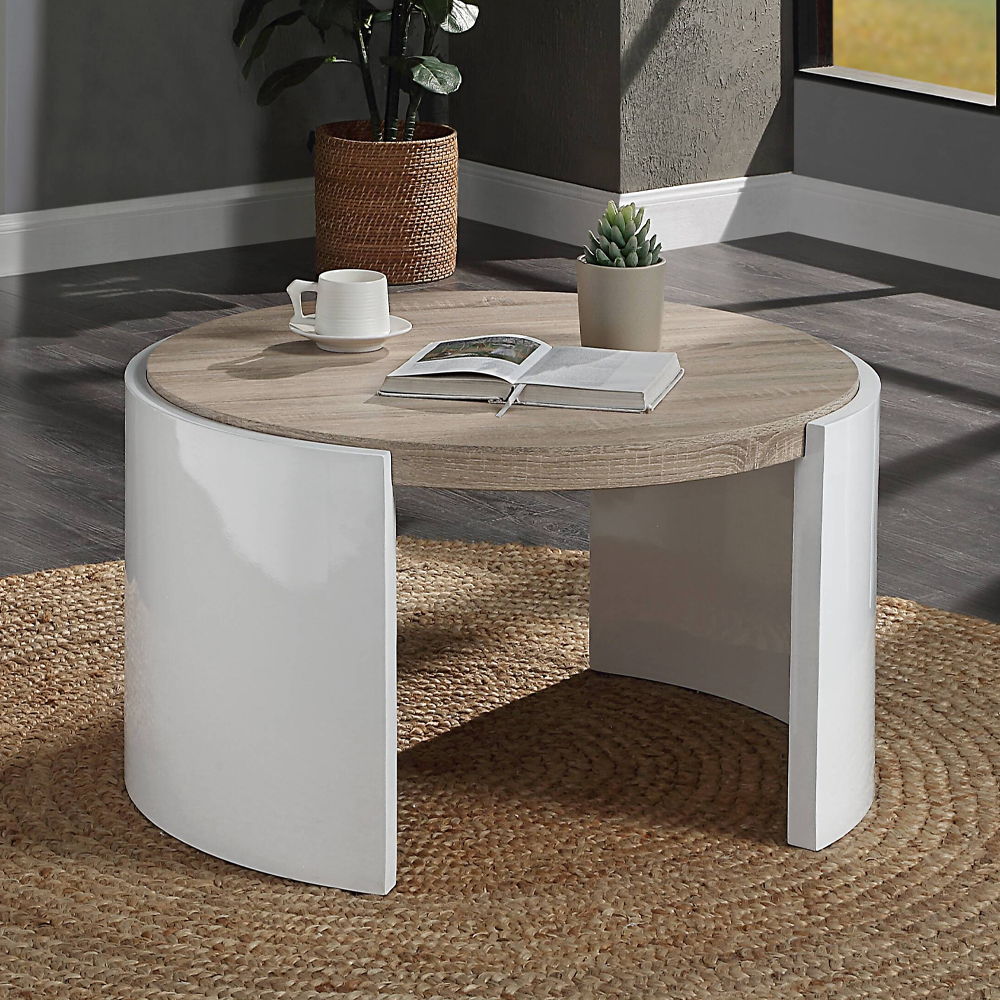 Zoma - Coffee Table - Oak & White High