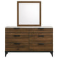 Mays - 6-Drawer Dresser With Mirror - Walnut