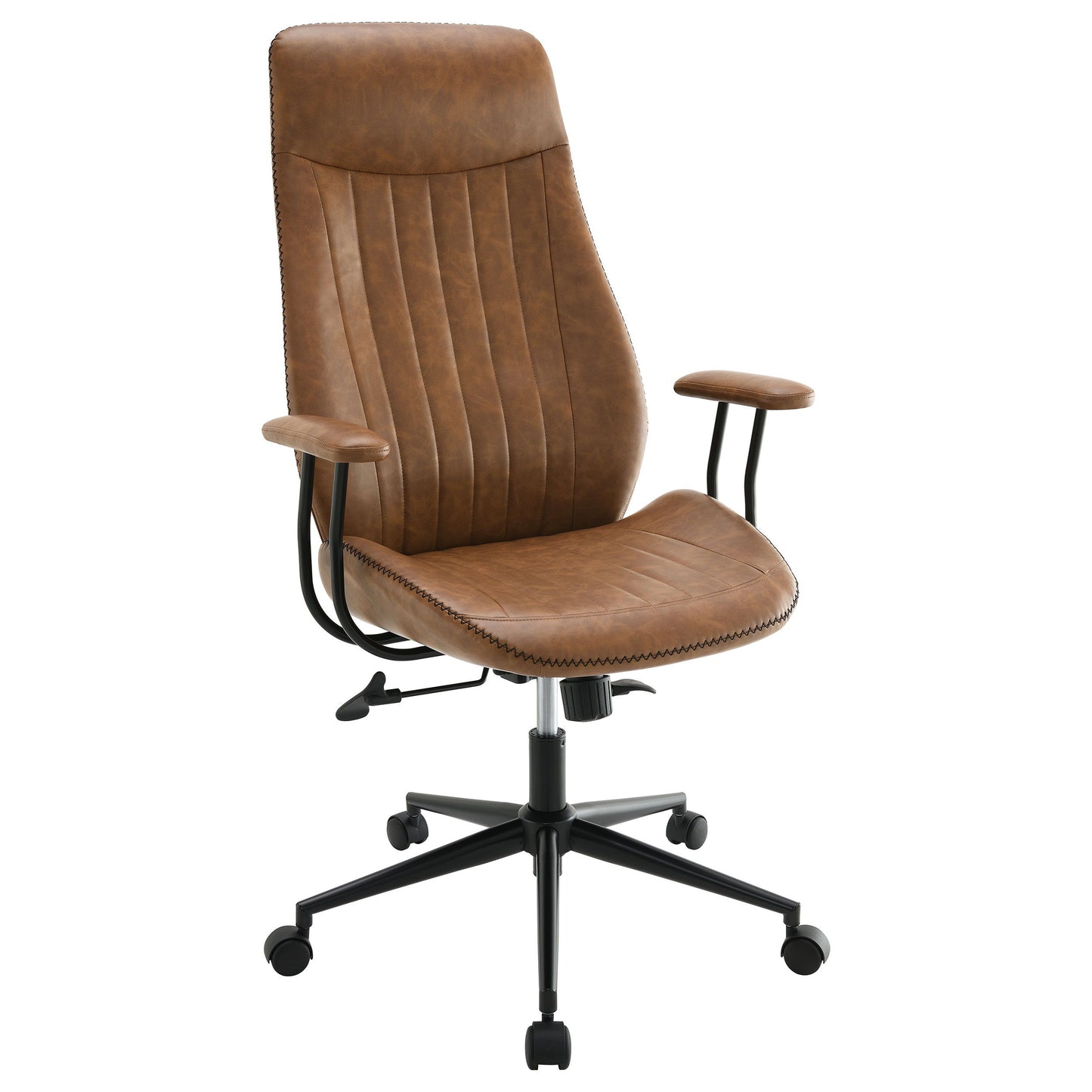 Ranger - Upholstered Adjustable Home Office Desk Chair- Brown