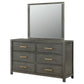 Kieran - 6-Drawer Dresser With Mirror - Gray