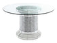 Ellie - Mirrored Pedestal Dining Table Set